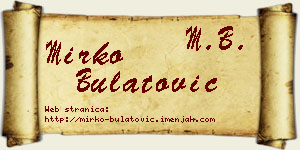 Mirko Bulatović vizit kartica